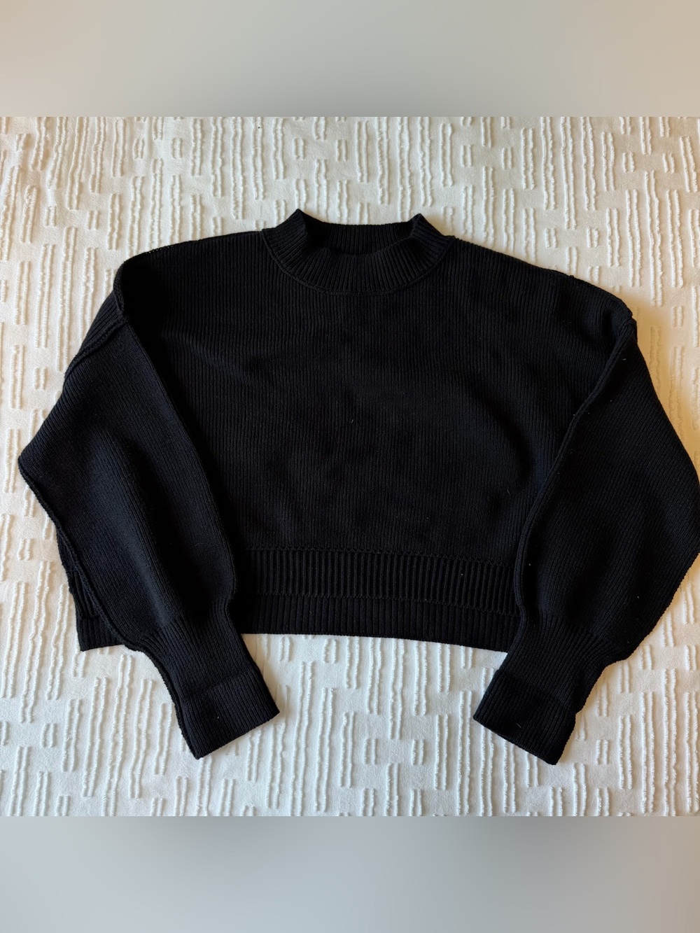 Free People Easy Street Cropped Pullover in Black